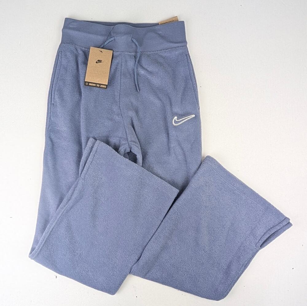 Nike Girls Medium Sportswear Fleece Toweling Pants - World Indigo Blue